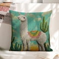 thumbnail image 6 of llama cactus decorativelinen toss pillowcase decoration pillowcase gifting preferred 18x18 inch cushion cover sofa pillowcase sofa bedroom living room car, 6 of 8