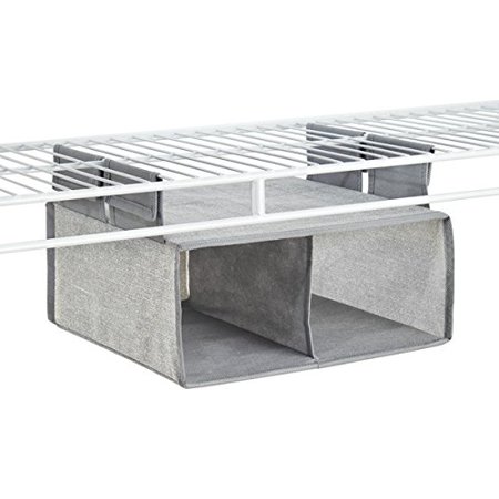 Mdesign Fabric Hanging Closet Storage Organizer Shelf For Wire Mdesign Fabric Hanging Closet Storage Organizer Shelf For Wire Shelving 2 Compartments Gray Com