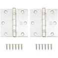 thumbnail image 3 of Stone Harbor Hardware 3-1/2" Ball-Bearing Door Hinges, Square Corner, Satin Nickel, 2-Pack, 3 of 4