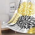 thumbnail image 2 of Pbobriich Yellow Gray Blackout Curtains,Dahlia Floral Drapes Thermal Insulated Window Curtain for Bedroom 52x84 Inch Set 2 Panels, 2 of 5