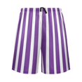 thumbnail image 2 of Men's Pajama Shorts Bottoms with Pockets Soft Lightweight Lounge Sleep Wear Modena Purple and White Striped, 2 of 6