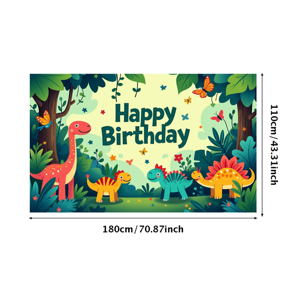 LUUFILx Happy Birthday Dinosaur Banner Backdrop for Kids Party Decorations Baby Shower Photography Props Background Celebration Supplies