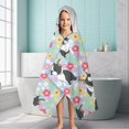 thumbnail image 6 of Boston Terriers and Flowers Hooded Bath Towel，60"x35" for Ages 3 To 12 Kids, Quick Dry Lightweight Soft Microfiber Hood Beach Towel Cover Up for Kids, 6 of 7