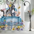 thumbnail image 2 of Animals Flowers Small Stall Shower Curtain, Waterproof Shower Curtains for Bathroom, Weeping Spring Floral Elegant Pastoral Washable Fabric Bath Curtain for Bathtub Decoration with Hooks 36x78 Inches, 2 of 9