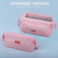 thumbnail image 5 of Large Pencil Cases Zipper Stationery Organizer Duarable Pink, 5 of 5