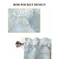 thumbnail image 7 of Teal Ocean Coastal Half Window Curtain 36 Inches Long, Summer Beach Nautical Coral Starfish Window Treatment Curtain Drapes, Small Tier Curtains for Bathroom Over Sink, 27.5"x36", 2 Panels, 7 of 7