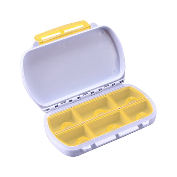 NUZYZ 6 Slot Waterproof Pill Box Storage Container Travel Drug Medicine Case