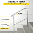thumbnail image 3 of KFFKFF Main Courante en Acier Inoxydable pour Surfaces Plates et Rampes d'Escalier Réglables à 2-3 Marches, Usage Intérieur/extérieur, Charge de 441 Lb avec Trousse d'Installation, Porche Bricolage, Argent, 3 of 9