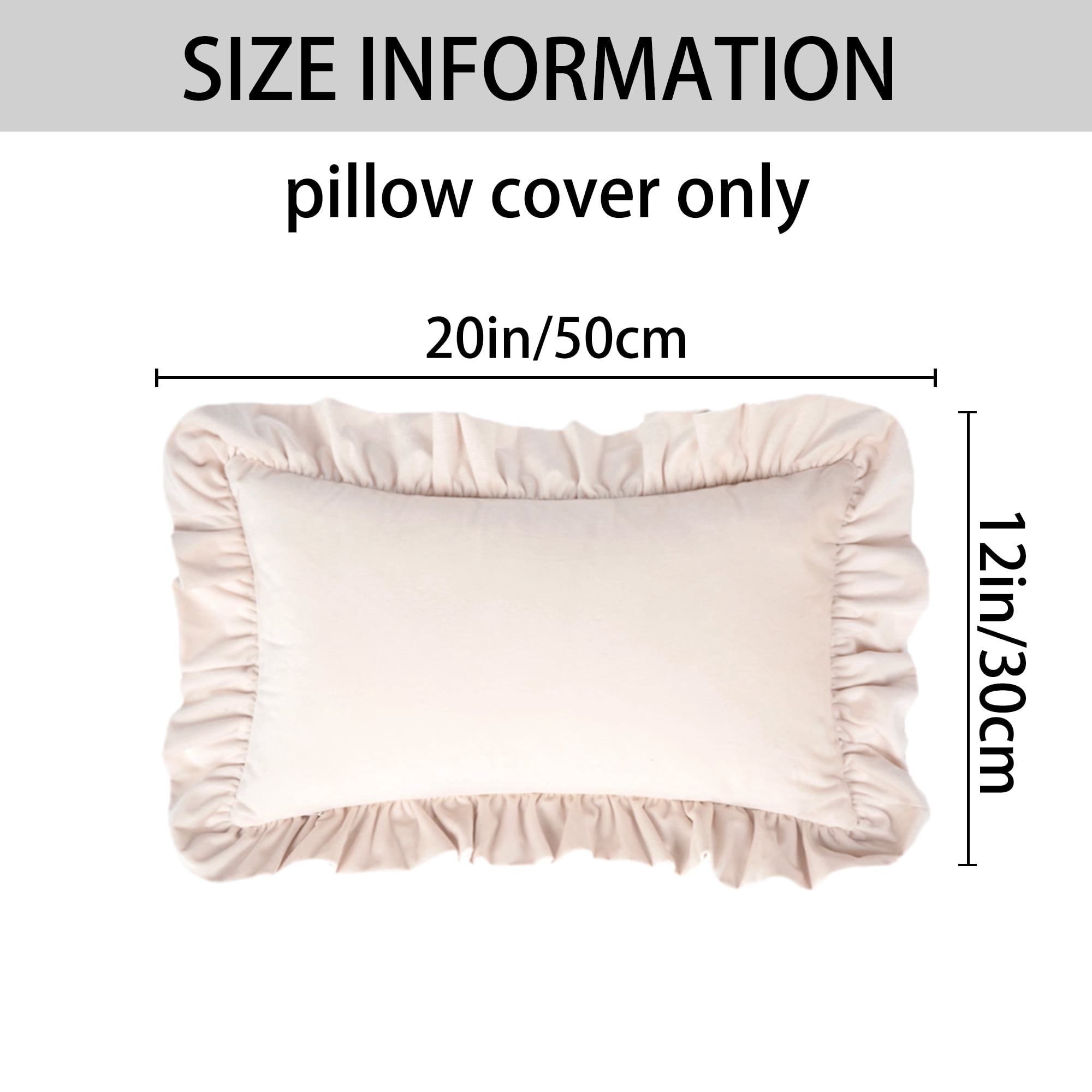 Unique Bargains 2 Pcs Scalloped Square Throw Pillow Covers Beige/Yellow 12" x 20"