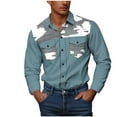 thumbnail image 4 of ZVNAΖH Men's Western Cowboy Camo Work Shirts Long Sleeve Button Down Army Cargo Shirt Jacket with Two Chest Pockets, 4 of 7