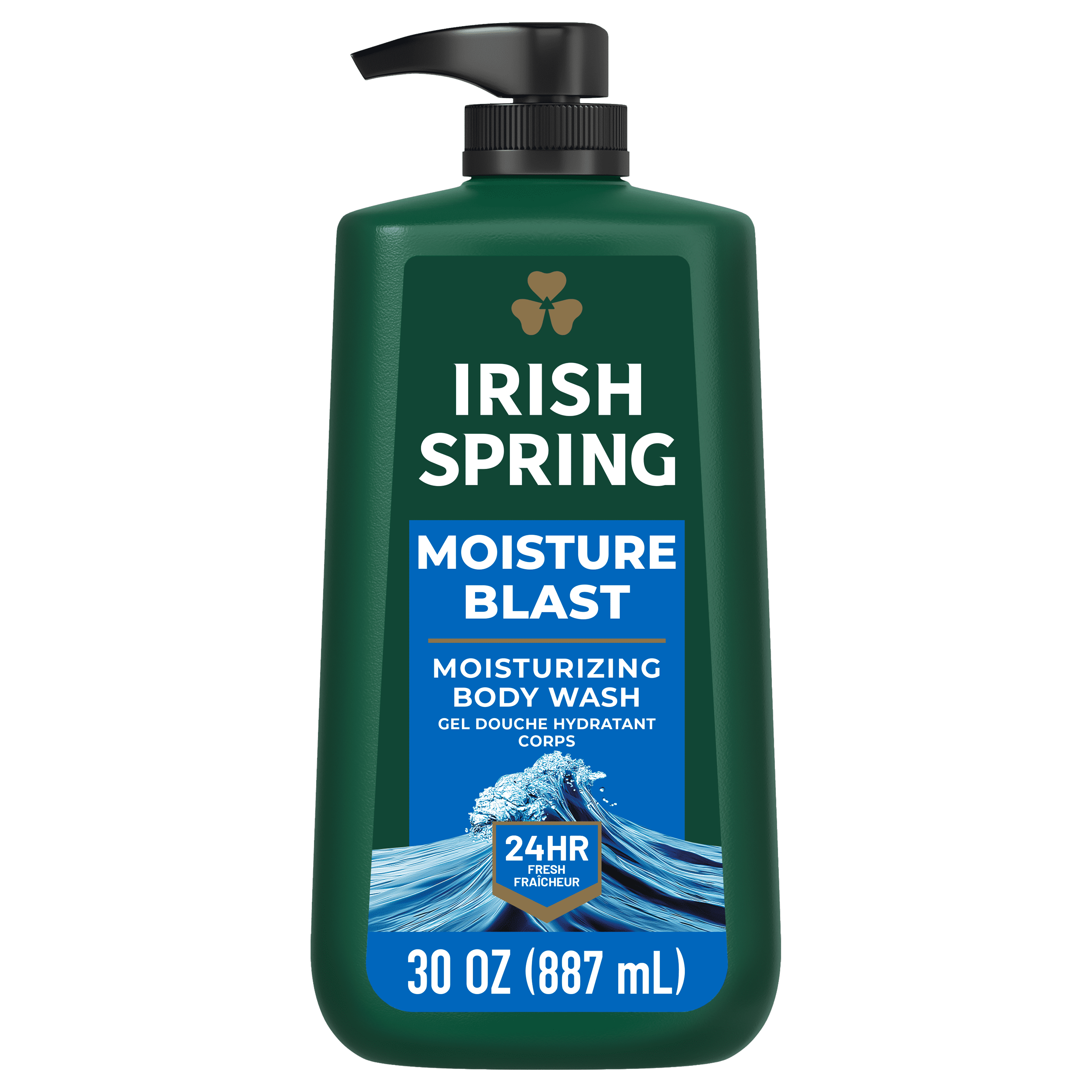 Irish Spring Mens Body Wash Pump, Moisture Blast Scented Body Wash for Men, 30 Oz Pump