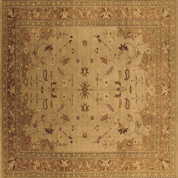 Ahgly Company Indoor Square Oriental Brown Traditional Area Rugs, 8' Square