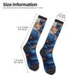 thumbnail image 4 of Fotbe Elegant Blue Gold Blooms print Women's Men's Novelty Crew Socks Cotton Socks Knee High Socks for Walking,Running,Nurses,Pregnancy, 4 of 8