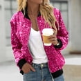 thumbnail image 2 of HJYCHN Womens Jacket Casual Print Open Front Long Sleeve Cardigan Jacket Blouse Loose Fit Comfortable Lightweight Outerwear Winter Coats for Women Hot Pink XXL, 2 of 5