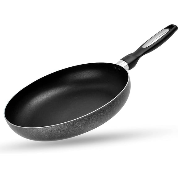 Alpine Cuisine Aluminum Fry Pan 9.5 Inch Nonstick Coating Gray, Frying Pans Nonstick for Stove with Stay Cool & Comfortable Handle, Durable Nonstick Cookware, Ideal for Family & Dishwasher Safe