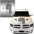 thumbnail image 2 of Distressed American USA US Flag Hood Vinyl Decal fits Most Pickup Trucks SUV Sedan Jeep EUA Flag Graphic Car Sticker (23" x 36", Black), 2 of 8