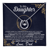 28th Birthday Daughter Gift Necklace, Gift From Dad, Lucky in Love Jewelry For 28th Birthday Daughter, Gift for 28 Year Old Daughter from Father jewelry