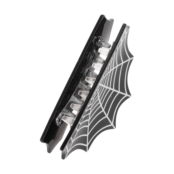 Unique Bargains 1 Pc Spider Web Style Hair Clips Hairdo Clip for Women Black White