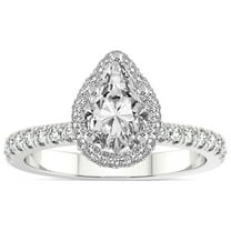 IGI Certified 4 Carat Pear Shape Lab Grown Diamond Engagement Ring | 14K White Gold | Amarya Secret Double Halo Lab Diamond Ring | FG-VS1-VS2 Quality Friendly Diamonds