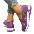 thumbnail image 7 of YOUYEDIAN Orthopedic Shoes for Women Arch Support Sneakers Breathable Non Slip Slip on Walking Shoes Knitted Mesh Stretch Comfort 2026 Foam Shoes (Purple), 7 of 7
