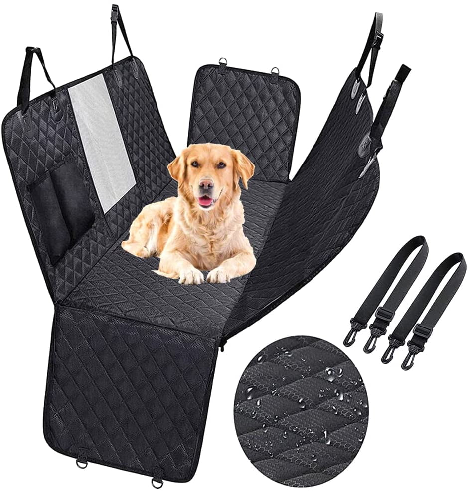 Dog Car Seat Covers with Mesh Window, Waterproof Dog Cover Back Seat