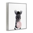 thumbnail image 2 of Stupell Industries Modern Baby Zebra with Pink Bubble Gum Safari Animal Gray Framed Giclee Art, 11 x 14, by Leah Straatsma, 2 of 7
