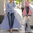 thumbnail image 5 of Chemisier Long à Manches Longues pour Femmes en Chiffon Uni Asymétrique, 5 of 5