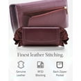 thumbnail image 6 of Genuine Leather Clutch Wallets For Women - Accordion Organizer Ladies Wallet With Removable Checkbook Cover And Gift Box RFID Blocking, 6 of 6