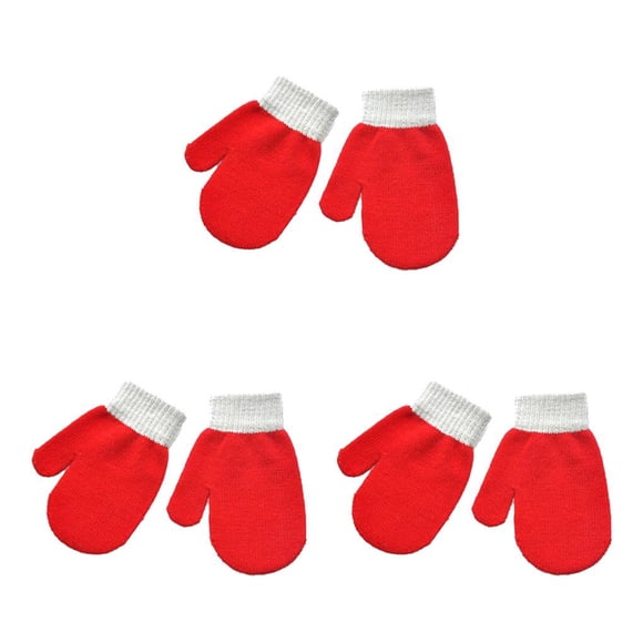 Manoplas para niños Qarigey de punto color Rojo para invierno