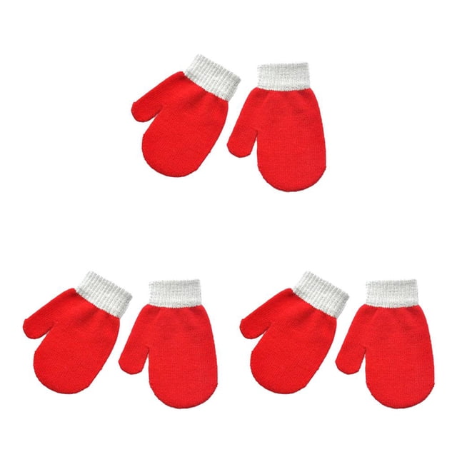 Manoplas para niños Qarigey de punto color Rojo para invierno