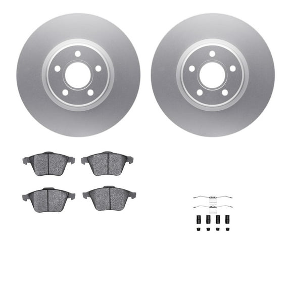 Dynamic Friction Company Front Geospec Brake Rotors with 5000 Advanced Brake Pads includes Hardware 4512-99067