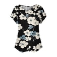 thumbnail image 4 of Mujeres Tops Casual Manga Corta V-Cuello Botón Decoración Plisado Blusa para Más Tamaño L-5xl, 4 of 8