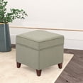 thumbnail image 6 of Homebeez Square Fabric Storage Ottoman Foot Rest Light Brown, 6 of 8