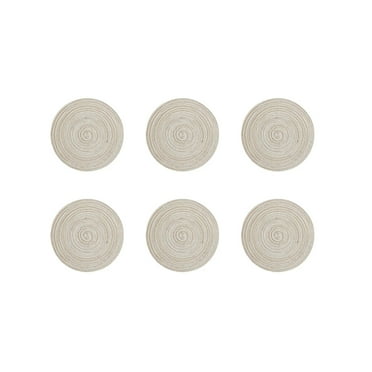 ACDANC Handwoven Placemats Set of 6,Natural Linen and Cotton Table Placemats,Heat-Resistant Oval Placemats for Dining Table