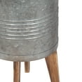 thumbnail image 4 of Kate and Laurel Gavri Farmhouse Galvanized Metal and Wood Tabletop Planter Set, 2 Piece, Decorative Metal Planter Centerpiece for Table, 4 of 8