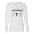 thumbnail image 3 of Autism Is Not A Disablity It's A Different Abilty | Autism Awareness Dabbing Skeleton Inspirational Christian Womens Graphic Long Sleeve T-Shirt, White, XX-Large, 3 of 5