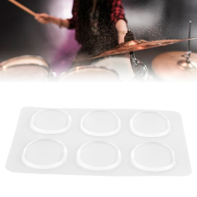 Tambour Amortisseur, Réduction de Volume, Tampons en Silicone Doux 6Pcs pour la Pratique à Domicile