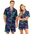 thumbnail image 2 of Leidass Mens Pajama Set Short Sleeve Button Down Sleepwear Set with Shorts Relaxed Lounge Set S to XXXXL Green(man) XL, 2 of 5