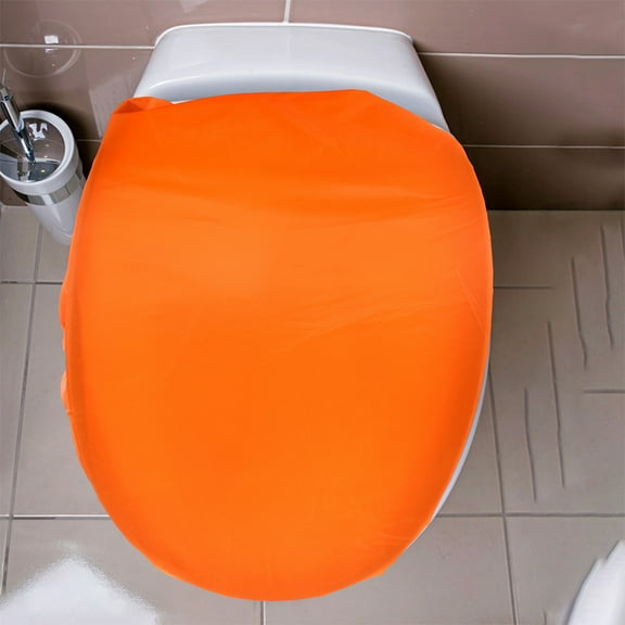 LOLIPPYY 2-Pack Toilet Seat Covers with Orange Elastic Edges, Easy to Install and Bathroom Accessories