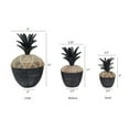 thumbnail image 5 of 14, 12, 11 Inch Lidded Jar, Pineapple Design, Gray Mango Wood, Set of 3- Saltoro Sherpi, 5 of 5