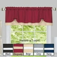 thumbnail image 3 of Darcy Two-Tone Rod Pocket Window Curtain Valance with Pick-Up Accents, Home Décor for Any Room, Burgundy, 3 of 6