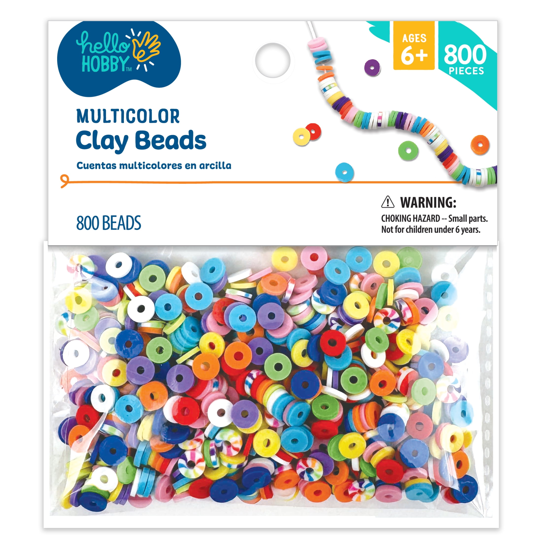 (3 pack) Hello Hobby Multicolor Clay Beads, 800 Pieces