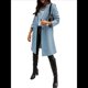 thumbnail image 2 of Abrigo de Guisante para Mujer, con Solapa y un Solo Botón, Cortavientos, Holgado, Informal, de Longitud Media, para Otoño e Invierno. Azul L, 2 of 7