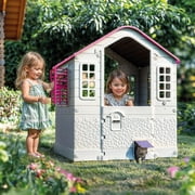DOLU Pink Cottage Playhouse - Indoor Toddler House for 2+ Years
