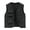 Black, variant on WREESH Fashion Vest Men Solid Sports Casual Zipper Multi-Pocket Quick Drying Sleeveless Outdoor Jackets Olive Green