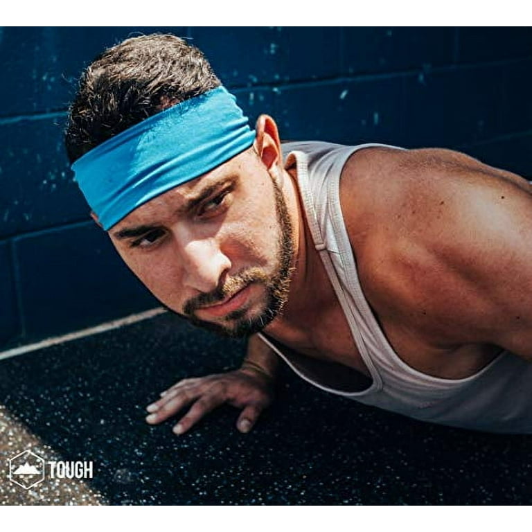 Tough Men's Headband Sweat Band Workout Head Bands Athletic