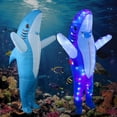 thumbnail image 4 of Disfraz inflable de tiburón BDdedd para adulto con luces LED, color azul, 4 of 7
