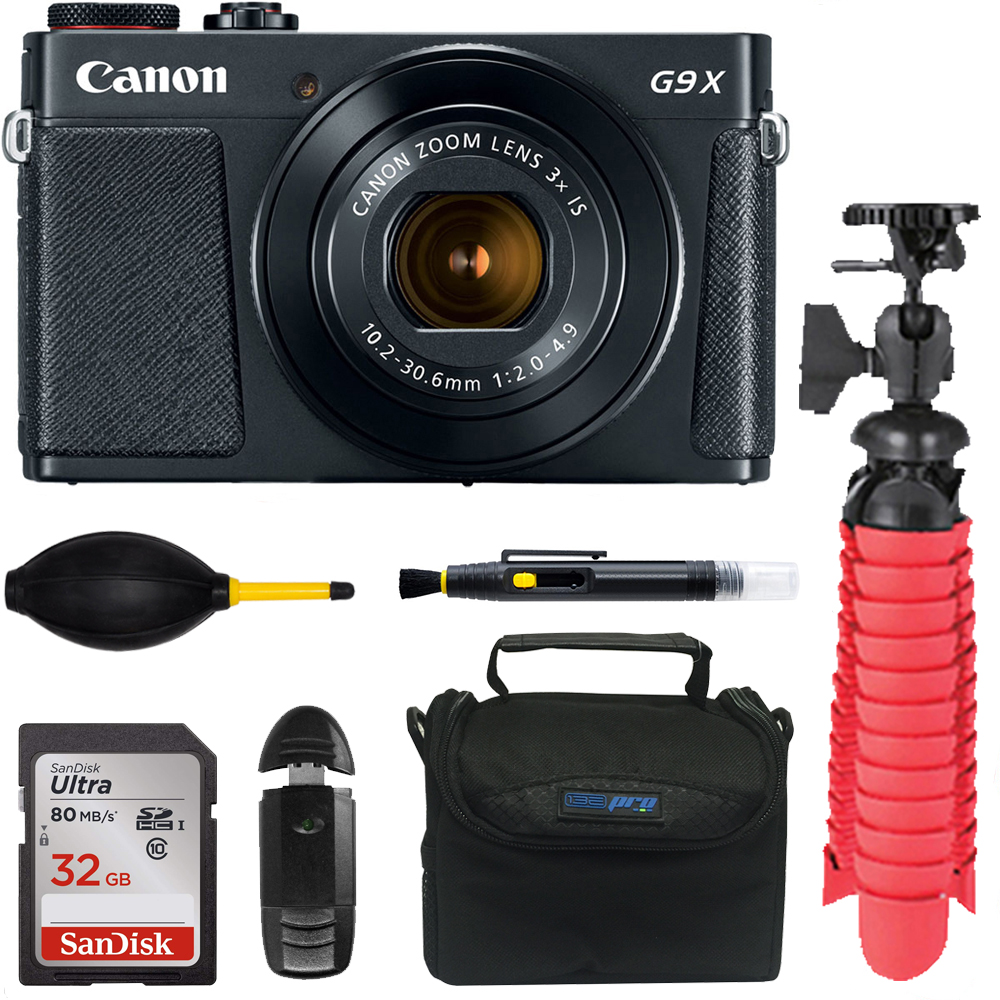 Canon PowerShot G9 X Mark II 1" 20.1MP 4x Zoom Black Digital Camera + Buzz-photo Basic Bundle - image 1 of 6