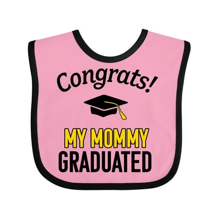 

Inktastic Congrats! My Mommy Graduated with Cap Gift Baby Boy or Baby Girl Bib