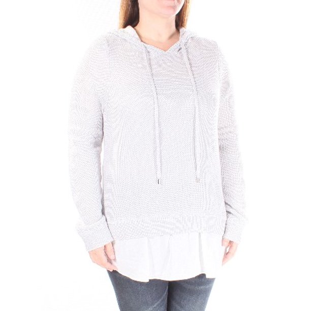 INC INC Womens Gray HOOD Long Sleeve V Neck Sweater Size XS